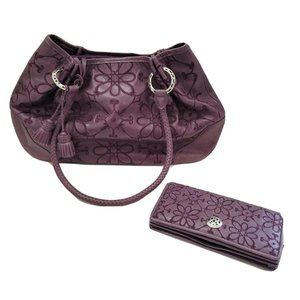 Brighton Valencia Lavender Embroidered Flower Bag